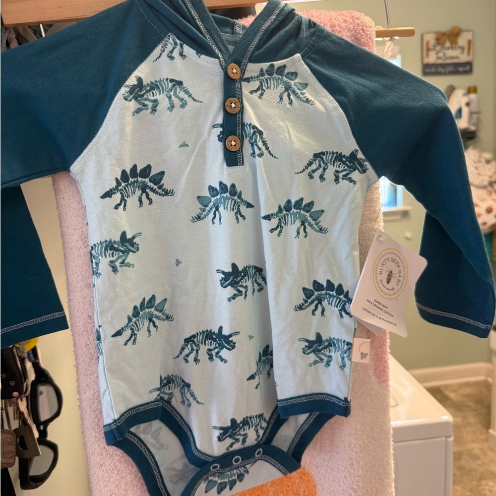 Burt's Bees Baby Teal Baby Outfit